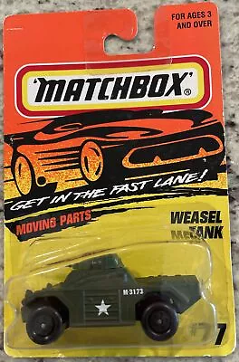 Matchbox Weasel Tank Military 1996 Moving Parts Army Flat Green VHTF 👀 At Pics • $5