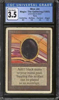 Magic MTG Unlimited Mox Jet CGC 3.5 MODERATELY/HEAVILY PLAYED (MP/HP) #28 • $2451.95