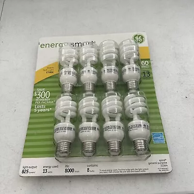 8-Pack GE CFL Soft White 13 Watt / 60 Watt Replacement 825 Lumens Bulbs 42049 • $35