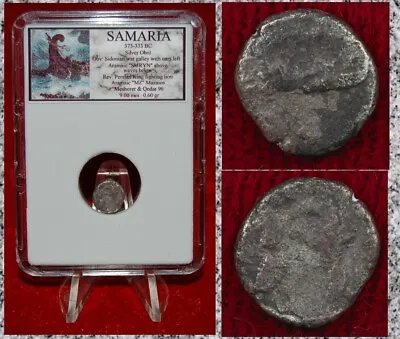 Ancient Coin SAMARIA Phoenician Galley Persian King Lion Silver Obol RARE COIN! • $64.40