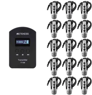 Retekess TT106 Tour Guide Audio Assisted System Transmitter 15 Receiver Training • $699.99