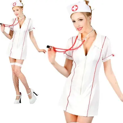 Head Nurse Uniform Outfit Sexy Hen Night Do Ladies Womens Fancy Dress UK 6-24 • £19.49