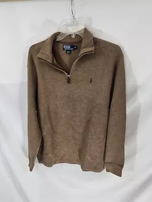 NWT POLO Ralph Lauren 1/4 Zip Collared Pullover Brown Sweatshirt Mens XL • $29.95