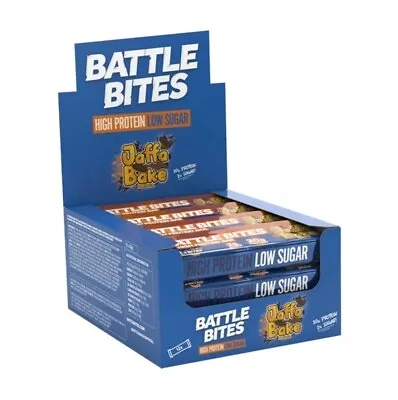 Battle Bites Protein Bars Box Of 12 Low Carb & Sugar Soft Baked - Jaffa Bake • £17.99