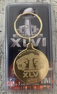 NFL Super Bowl XLVI Giants Vs Patriots Bronze Key Chain By Highland Mint • $9.99
