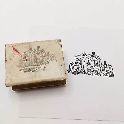 Vintage Halloween Jack O Lanterns & Bear Rubber Stamp 1988 Center Enterprises • $5