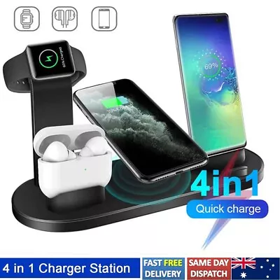 $27.59 • Buy 4 In1 Qi Wireless Charger Charging Dock Station For AirPods Apple IWatch IPhone