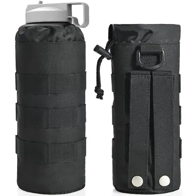 Tactical Molle Drawstring Kettle Pouch Holder Military Travel Water Bottle Bag • $7.99