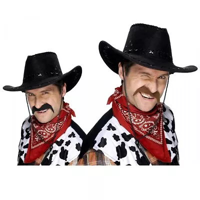 Cowboy Mustache Fake Funny Adult Halloween Fancy Dress • $6.80