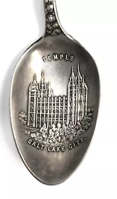 Sterling Silver Salt Lake City Temple Utah Moroni Souvenir Spoon 6  • $39.99