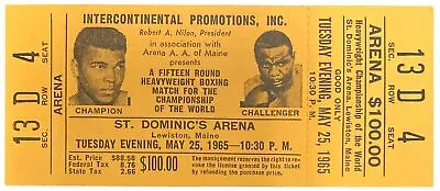 Muhammad Ali Vs Sonny Liston May 25 1965 Arena Row D Full Ticket • $149.99