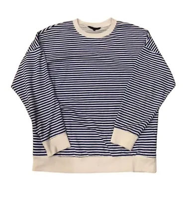 Peacocks Womens Blue White Striped Pullover Jumper Size UK 10 Nautical Sailing • £9.14