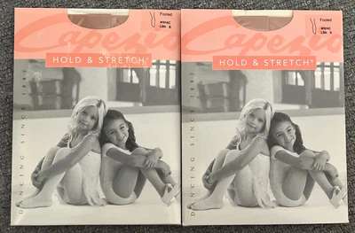 £4.99 • Buy 2 Pairs Of Capezio Hold & Stretch Footed Tight - Girls, N14C Light Suntan, Small
