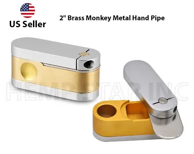 2  Metal Monkey Pipe Sneak A Toke With (Hidden Storage) + FREE 5 Screens  • $17.99