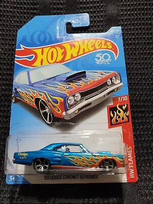 Hot Wheels 1969 Dodge Coronet Super Bee. RareVHTF! '18 HW Flames Series #7/10. • $3.25