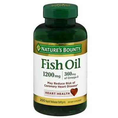 $13 • Buy Nature's Bounty Fish Oil Softgels - 200 Count EXP 6/23 For Heart Health SEALED