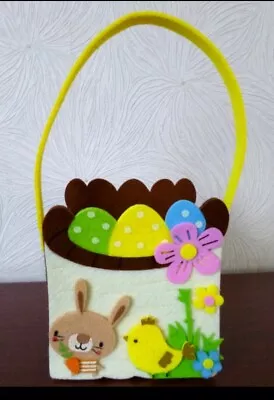 £9.50 • Buy Easter Egg Felt Basket Or Plant Pot Holder