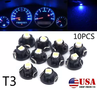 10Pcs T3 LED Neo Wedge 1SMD Dashboard Instrument Cluster Dash Light Bulbs Blue • $13.04