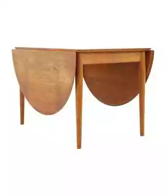 Lane Rhythm Mid Century Walnut Drop Leaf Expanding Dining Table With 2 Leaves • $2295