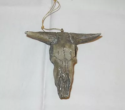 Mid West? Longhorn Steer Cow Skull Christmas Tree Ornament Western Signed MWD • $15.99