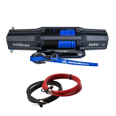 $504.98 • Buy VIPER V2 6000lb UTV Winch 60 Feet Blue AmSteel-BLUE Synth Rope W/ Extension Kit