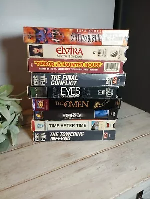 VHS Horror Lot Of 9 Terror In The Haunted House Of Elvira Omen Towering Inferno • $25