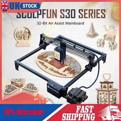 SCULPFUN S30 Laser Engraving Machine For Wood Acrylic Stone Metal DIY Cutter UK • £327.74