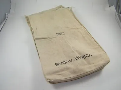 (10) Bank Of America (boa) Cloth Deposit Bags ~ Original 19  X 10  Sale #2 • $36