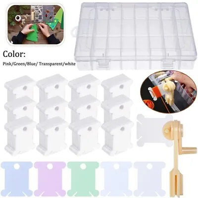 Plastic Floss Bobbins  Winder Cross-Stitch Card Thread Holder DIY Embroidery • £11.11