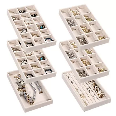 Jewelry Organizer TrayStackable Velvet Jewelry TraysDrawer Inserts Earring ... • $39.42