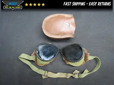 Vintage Welding Glasses Need Repair Center Strap Fur Lined Welders Steam Punk • $12