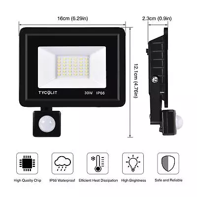 LED Flood Light 10-100W PIR Motion Sensor Spotlight Outdoor Garden Security Lamp • $8.99