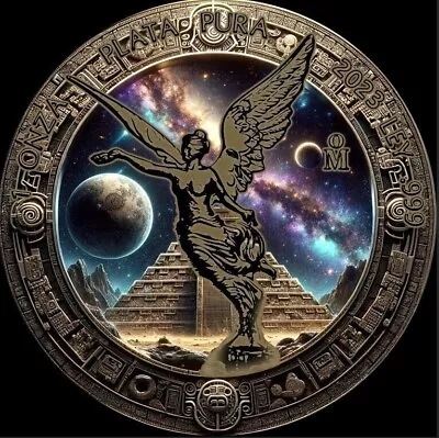 2023 Mexico Libertad 1 Oz Silver Mayan Night Skies Ruthenium Gilded Mintage 250 • $129