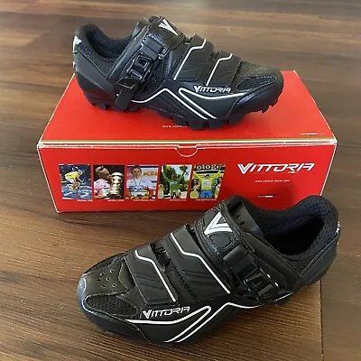 Cycling Shoes Bike MTB Vittoria Falcon Black Mountain Sz US 7- Made Italy • $37.95