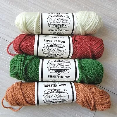 Elsa Williams Needlepoint Yarn 100% Wool Made In USA 40 Yard Skein Lot Of 4  • $6.99