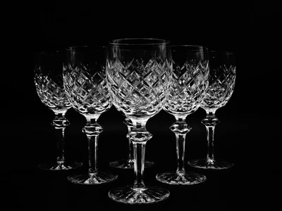 $295 • Buy 6 Waterford Crystal  Powerscourt  10 Oz.  Water Goblets ~ Made In Ireland