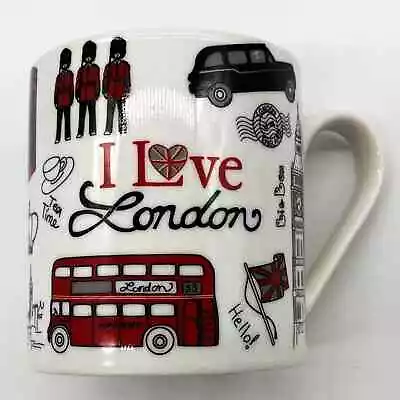 I Love London Coffee Mug UK Red Black Novelty All Over Print Ceramic Tea Cup • $13.45