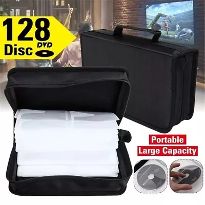 128 Disc CD DVD Case Storage Media PU Leather Carry Bag Holder Wallet Binder • $12.99