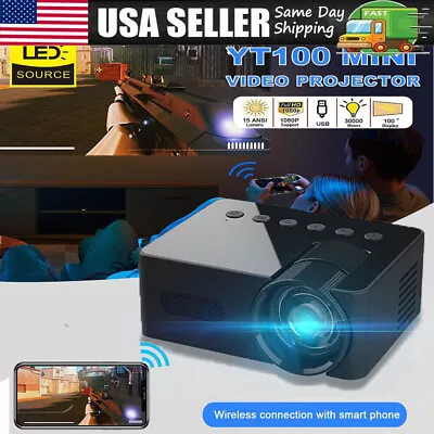Portable Mini Projector 1080P HD Video Home Theater Home Cinema Phone Projector • $31.22
