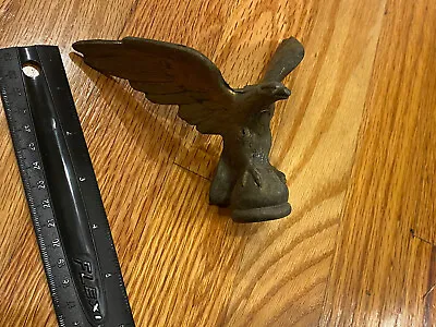 Vintage Metal Eagle Figure Statue Flagpole Topper - Age Unknown Look! • $41.99