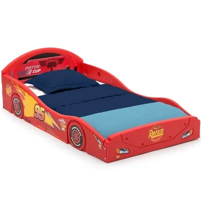 Boys Disney Pixar Cars Lightning McQueen Plastic Toddler Race Car Bed Kid Child • $71.29
