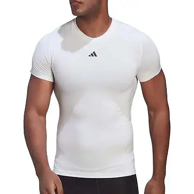 £24.49 • Buy Adidas Tech Fit Short Sleeve Mens Training Top - White