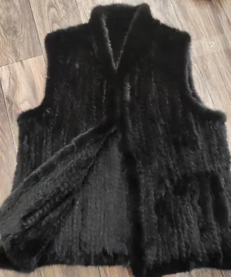 100% Real Mink Fur Knitted Vest Women's Warm Fashion Fur Coat Handmade • $149