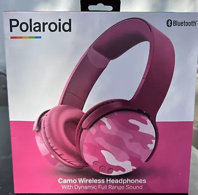 Polaroid Bluetooth Pink Camo Wireless Headphones NIB  • $30
