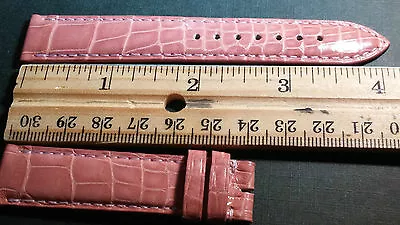 Montblanc Alligator PINK 18/16mm Padded SWISS MADE White Stitch • $245