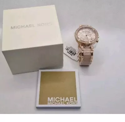 Michael Kors Parker Mk5896 Women Watch Rose Gold With Crystals New • £83