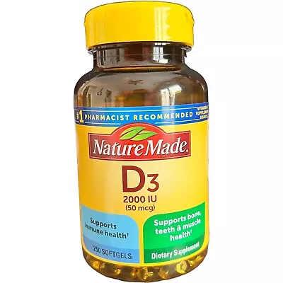 Nature Made D3 2000 IU 50 Mcg 250 Softgels Exp 2025+ • $14.50