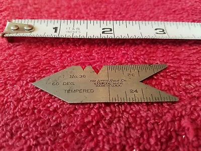 The Lufkin Rule Co. No. 36 Gauge Steel Thread 60 Degree Center Gage Vtg USA  • $10.95