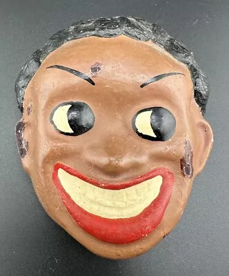 Vintage 1950s Chalkware Face Head Smiling Wall Hanging Plaque Estate Find • $9.95