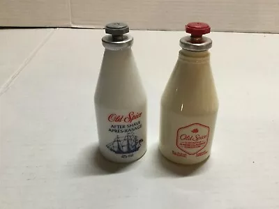 VINTAGE OLD SPICE COLOGNE & AFTER SHAVE - Empty Bottles 45 Ml. • $7.36